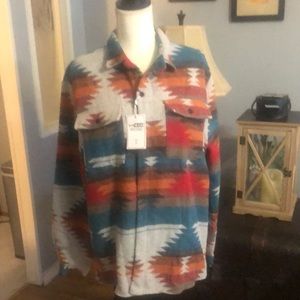 NWT  VIEWON Womens Aztec Print Shacket Jacket